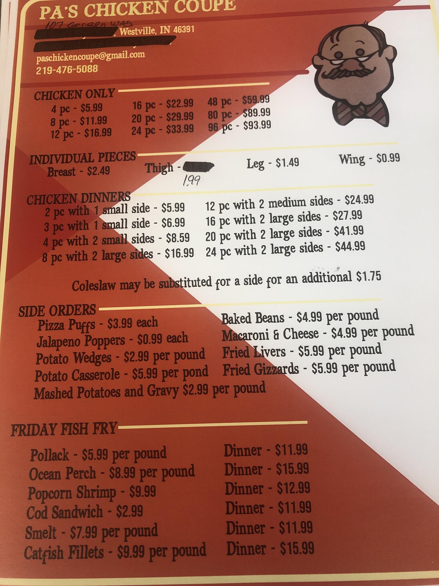 Pa’ s Chicken Coupe 1 Westville, IN Nextdoor