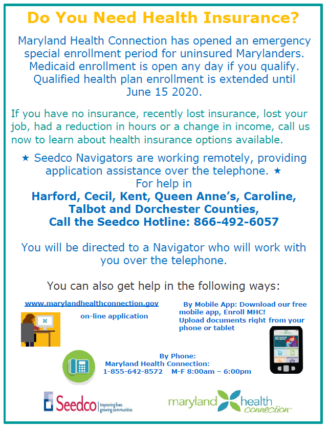 Special Enrollment Period For Uninsured Marylander S Extended Till June 15 Queen Anne S County Government Mdash Nextdoor Nextdoor