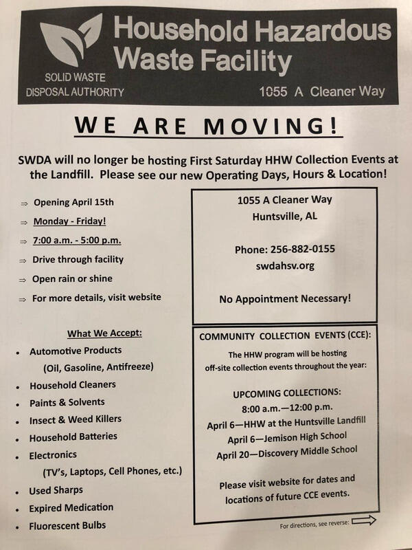 Pin by Kathy Miller on Huntsville and Alabama | Household hazardous