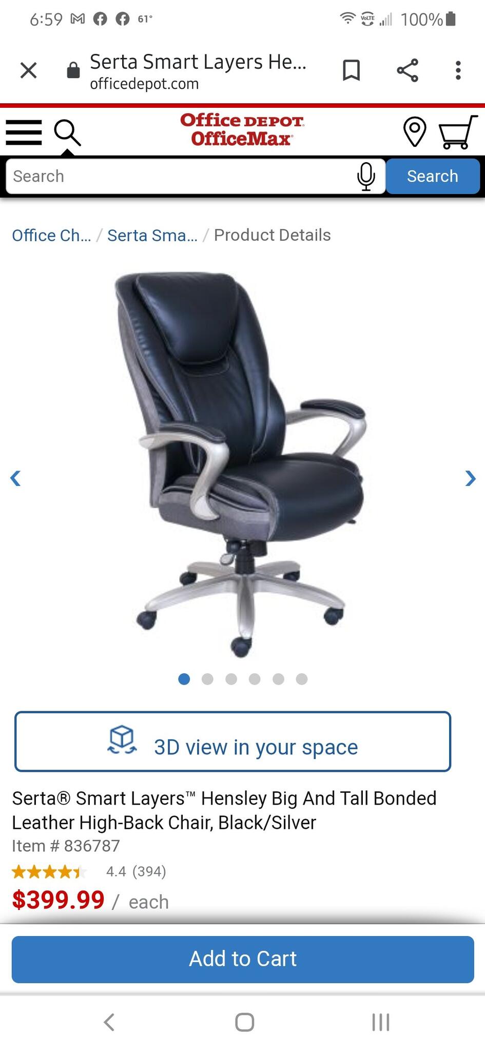serta smart layers hensley executive chair