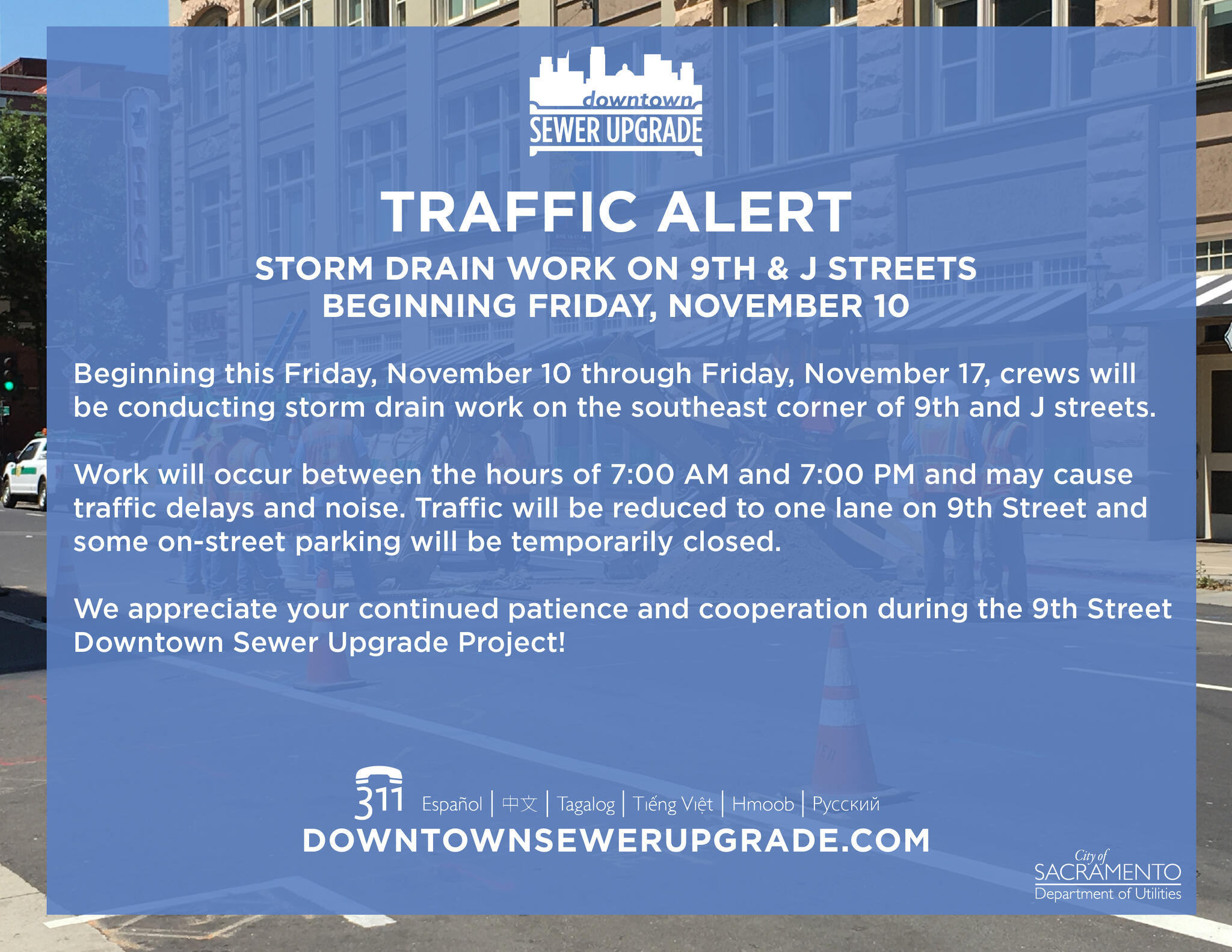 Trafficalert Storm Drain Work On 9th J Streets Beginning Friday