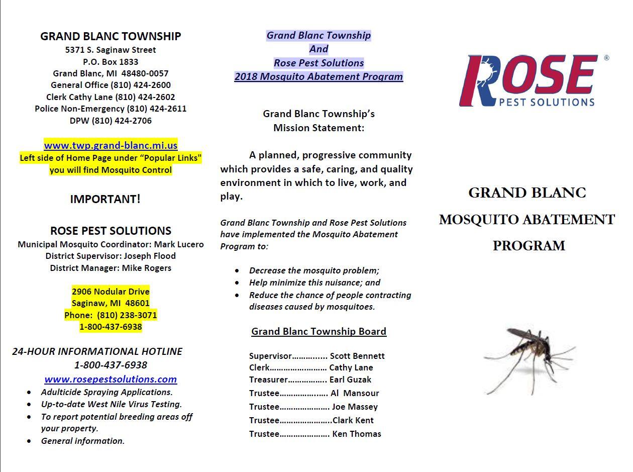 Grand Blanc Township And Rose Pest Solutions 2018 Mosquito Abatement Program Charter Township Of Grand Blanc Mdash Nextdoor Nextdoor