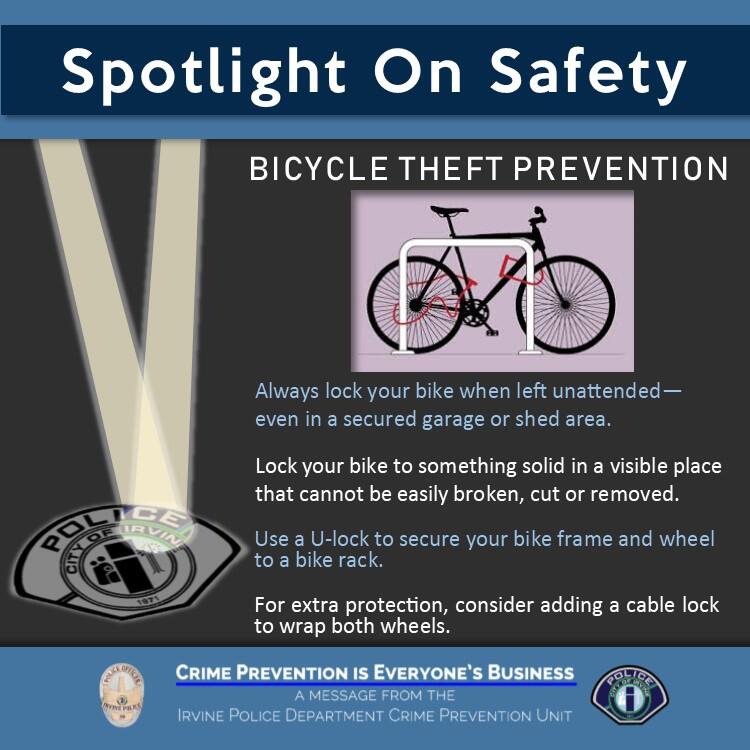 Bicycle Theft Prevention (Irvine Police Department) — Nextdoor — Nextdoor