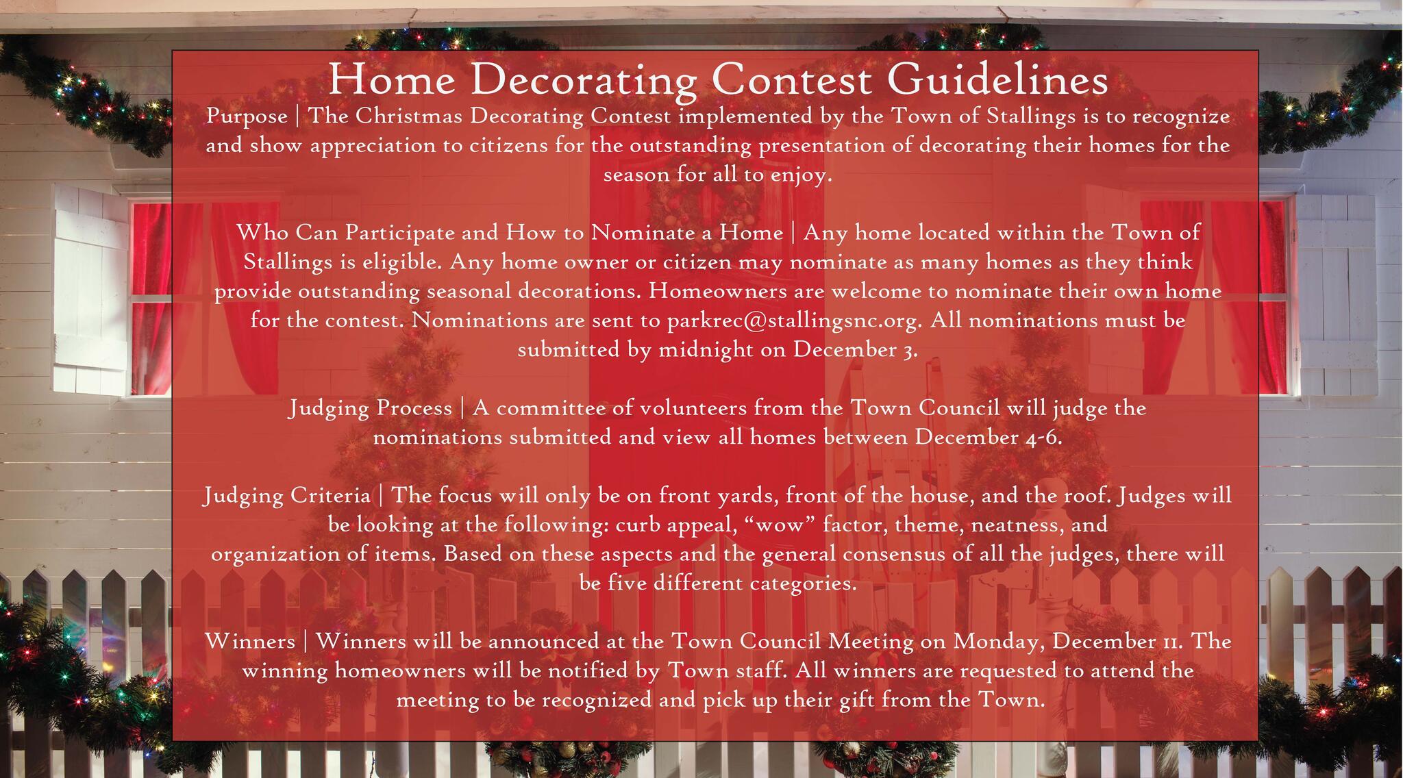 Criteria For Judging Christmas Decoration Contest - Dekoration Ideen