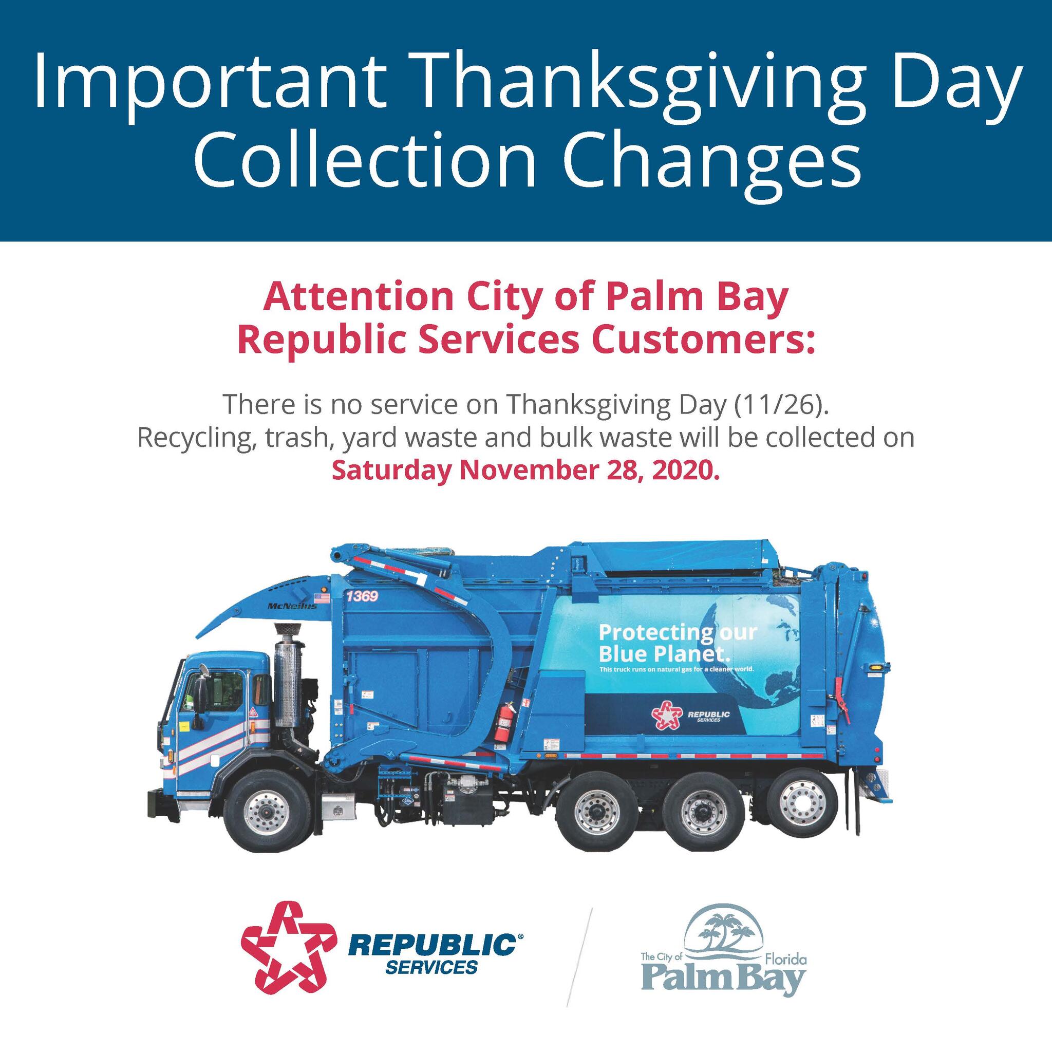 Republic Waste Pickup Christmas 2022 St Johns County Rivertown Republic Services Holiday Schedule (City Of Palm Bay) &Mdash; Nextdoor —  Nextdoor