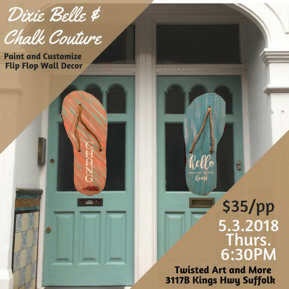 May 3 Dixie Belle Paint And Chalk Couture Flip Flop Wall Decor