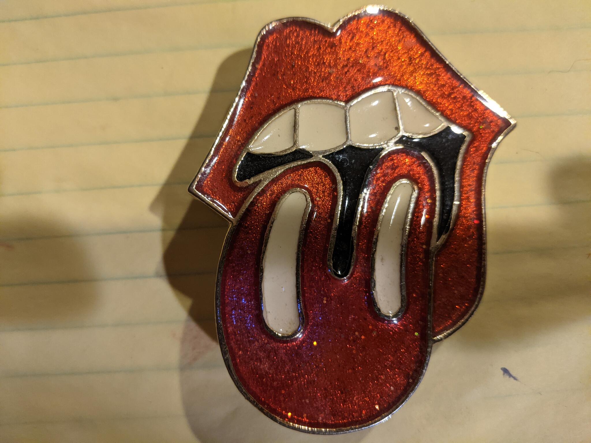 The Rolling Stones Red Tongue /& Lips Logo Enamel//Metal Belt Buckle