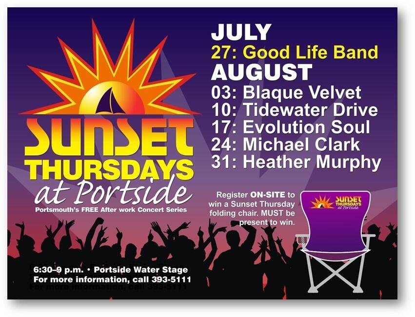 Sunset Thursdays at Portside TONIGHT...The Good Life Band (City of