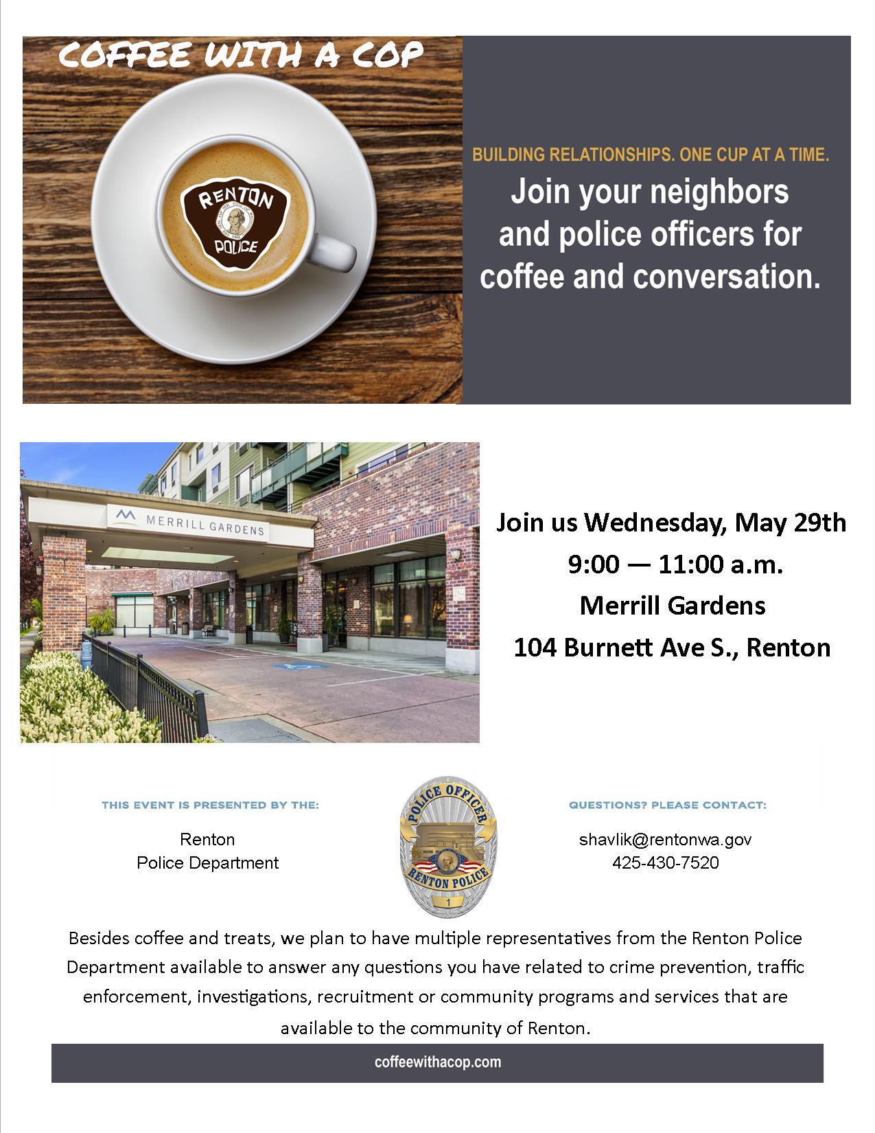 Coffee With A Cop Merrill Gardens Renton Police Department