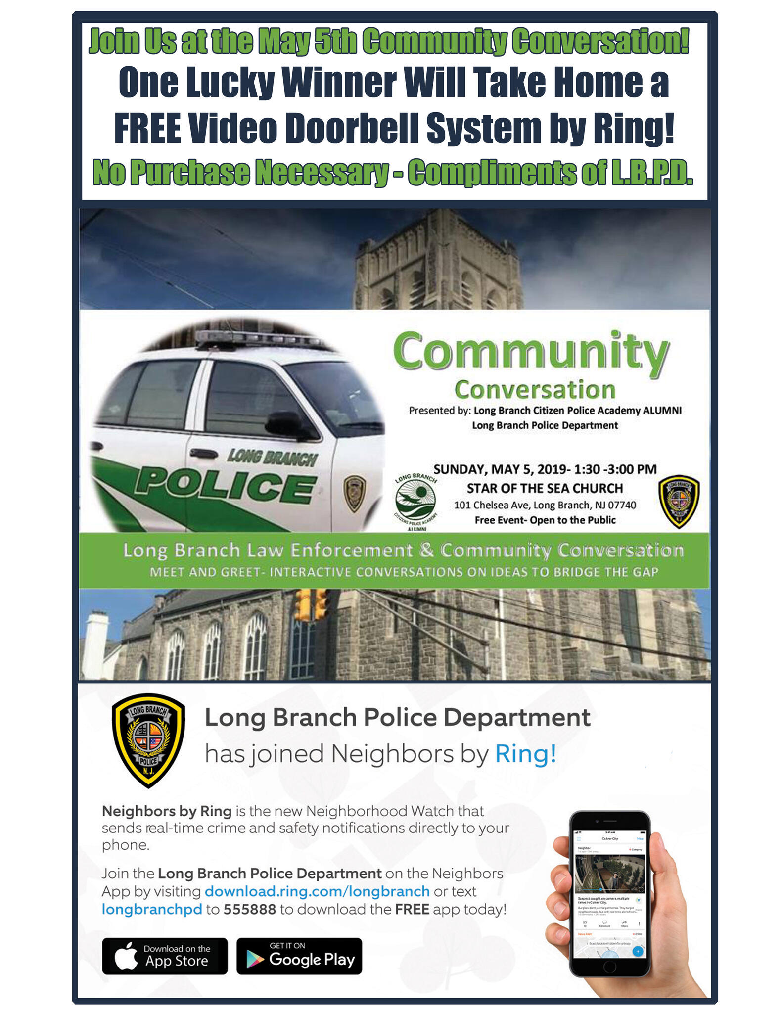 Community Conversation On May 5 19 Long Branch Police Department Mdash Nextdoor Nextdoor