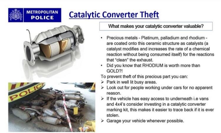 Catalytic Converter Thefts Enfield Police — Nextdoor — Nextdoor