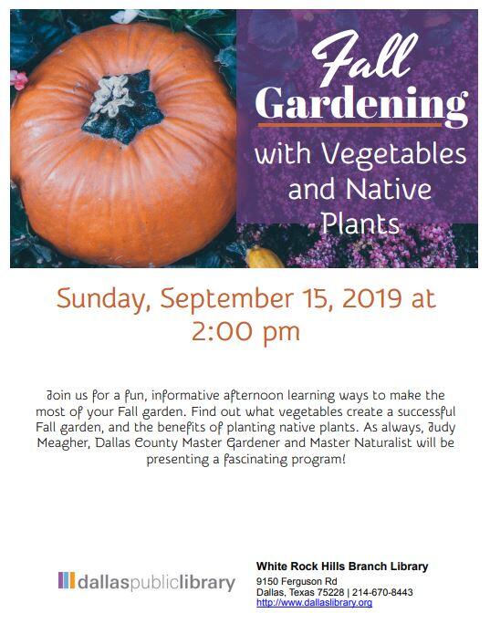 Fall Gardening With Dallas County Master Gardener And Master