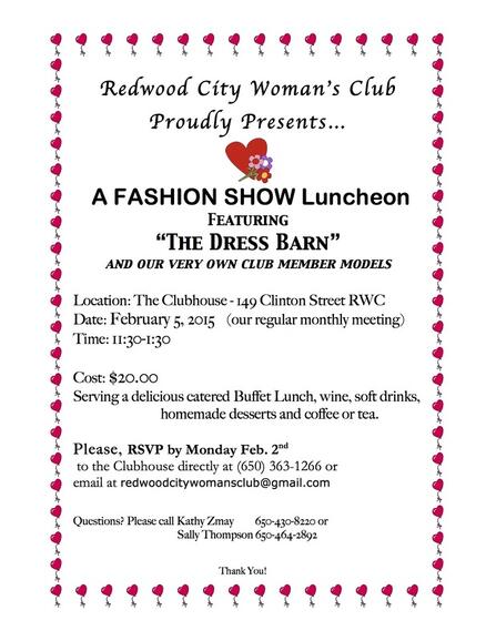 Feb 5 Redwood City Woman S Club Fashion Show Luncheon Nextdoor