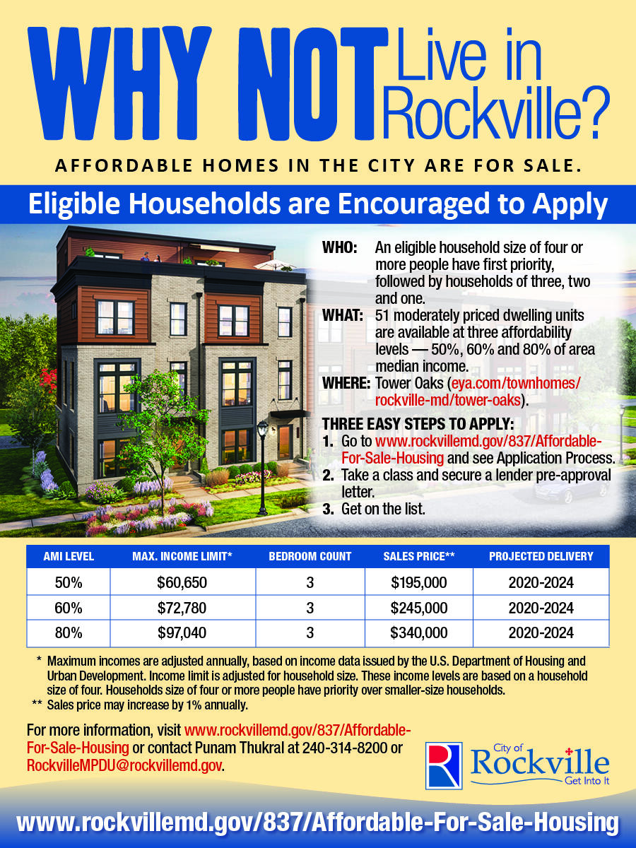 Affordable Homes Through MPDU Program at Tower Oaks (City of Rockville
