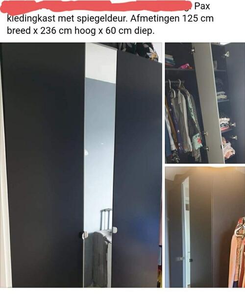 Drink water Knooppunt Verliefd Gratis IKEA Pax Kast Met Spiegeldeur Voor Gratis In Delft, ZH | Vondsten —  Nextdoor