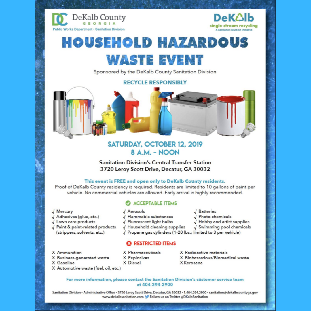 Dekalb Sanitation Schedule 2022 Dekalb Sanitation's Fall Hazardous Waste Event! (Dekalb County Emergency  Management Agency) &Mdash; Nextdoor — Nextdoor