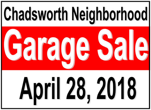 Apr 28 Chadsworth Neighborhood Garage Sale April 28 2018