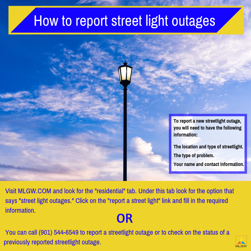 How to Report Street Light Outages (Memphis Light Gas and Water