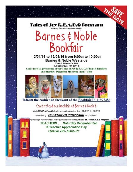 Dec 1 Barnes And Noble Bookfair Benefitting R E A D Program In