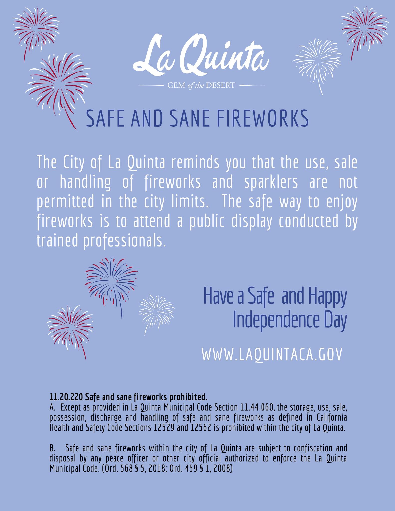 Fireworks in La Quinta (City of La Quinta) — Nextdoor — Nextdoor