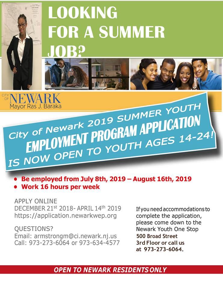 City of Newark 2019 Summer Youth Employment Program (Office of The