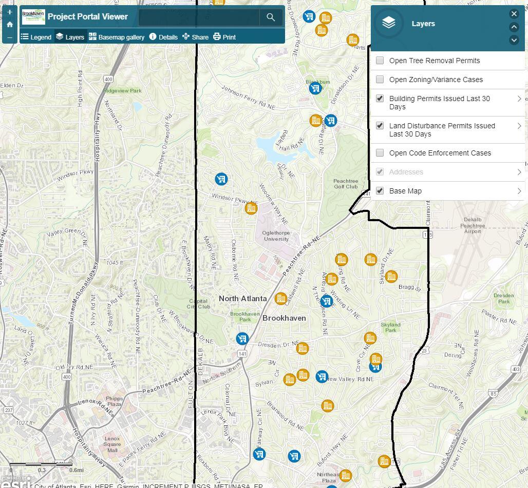 Residents can view active cases and permits online via Brookhaven’s Project Portal Viewer (City