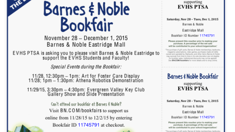 Nov 28 Evhs Barnes Noble Book Fair Nov 28 Dec 1 Nextdoor