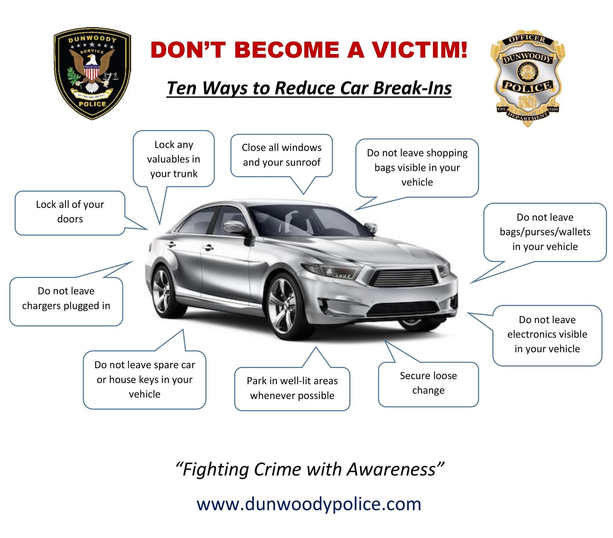 Ten Ways To Prevent Car Break Ins Dunwoody Police Department