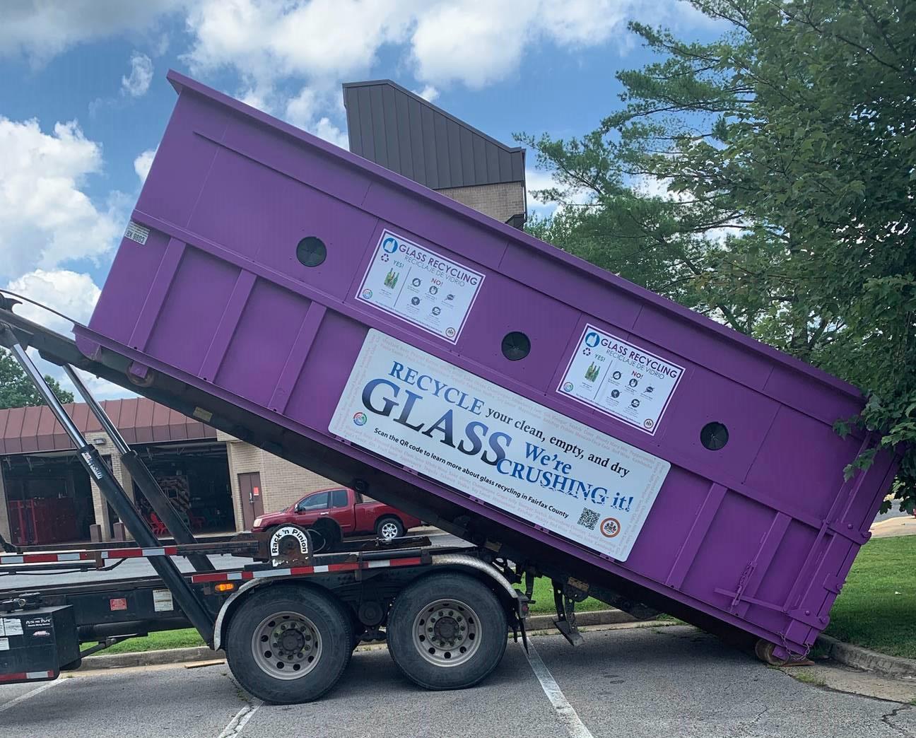 Purple Bin Glass Recycling at the Mount Vernon District Station
