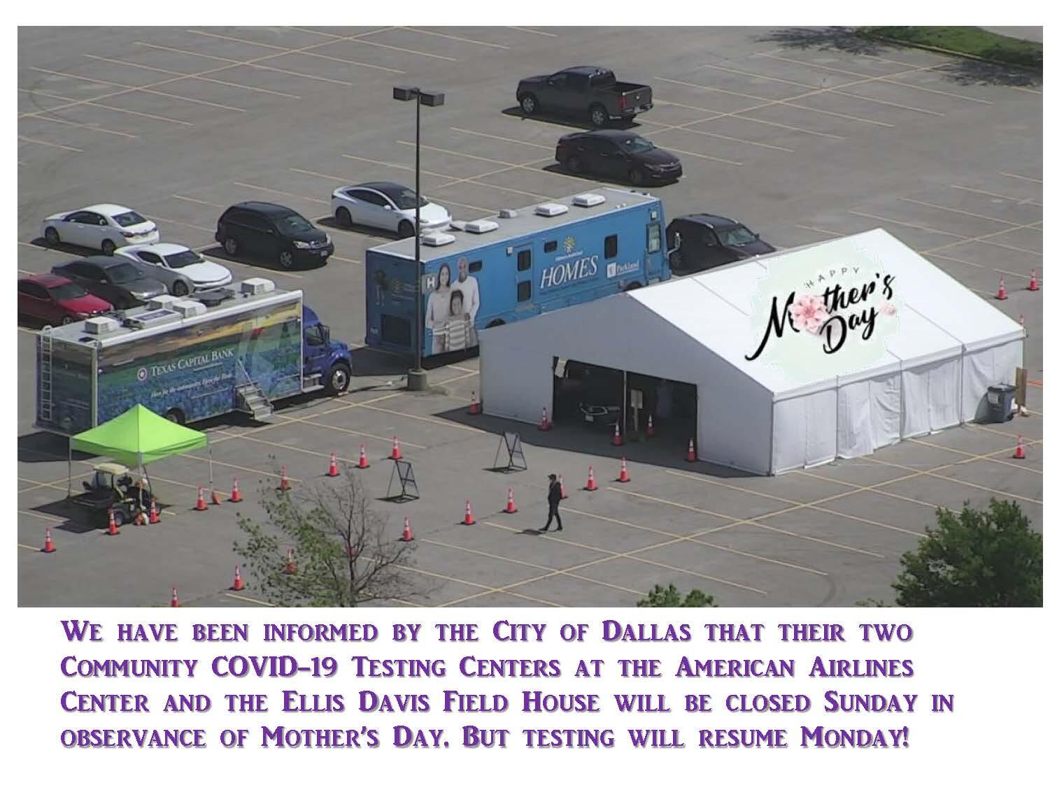 Ellis Davis FIeld House and AA Center Test Sites Closed Sunday for