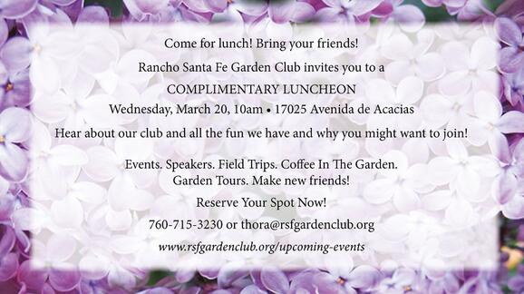 Mar 20 Rancho Santa Fe Garden Club Luncheon Nextdoor