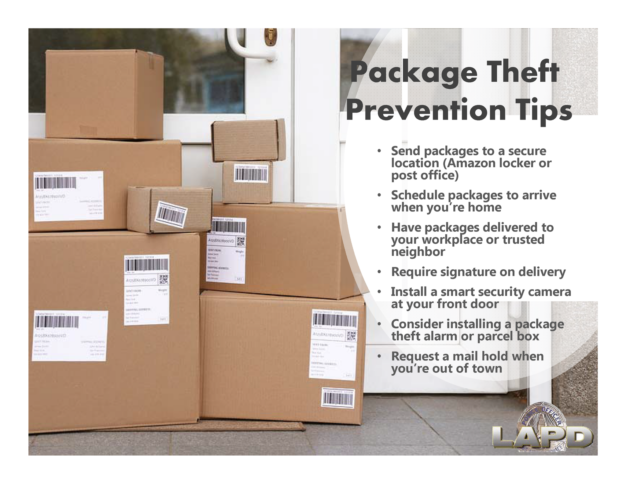 Package Theft Prevention Tips (Los Angeles Police Department ...