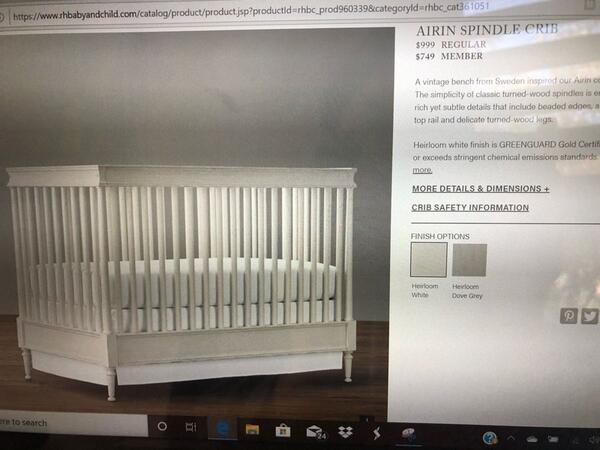 315 Restoration Hardware Baby Crib Nextdoor