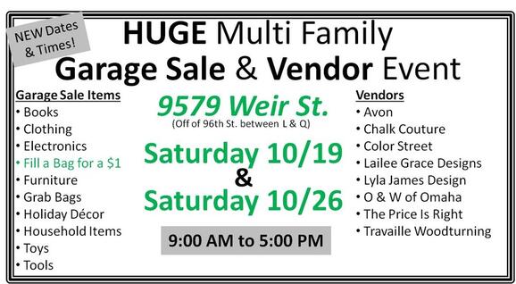 Oct 19 Multi Family Garage Sale And Multi Vendor Sale Event