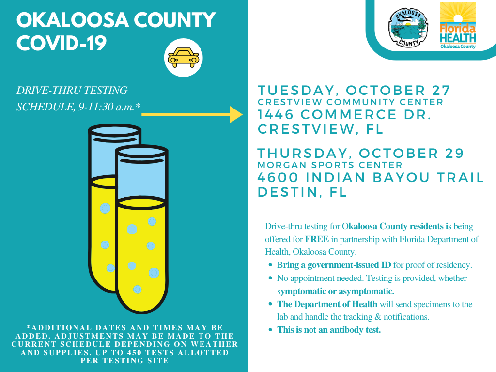 Covid Testing This Week - Crestview And Destin Okaloosa County Board Of County Commissioners Nextdoor Nextdoor