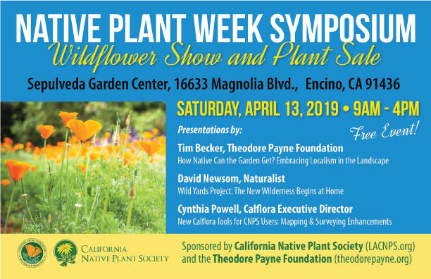 Native Plant Week Symposium Save The Date April 13th