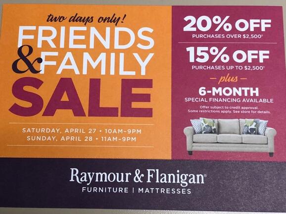 Apr 27 Raymour And Flanigan Friends And Family Sale Nextdoor