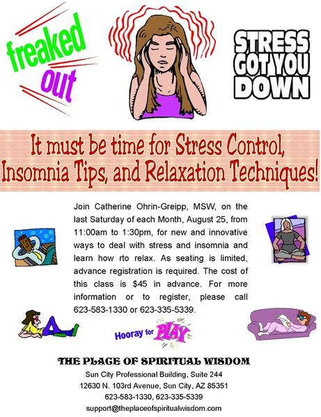 aug 25 stress insomnia and relaxation techniques an experiential
