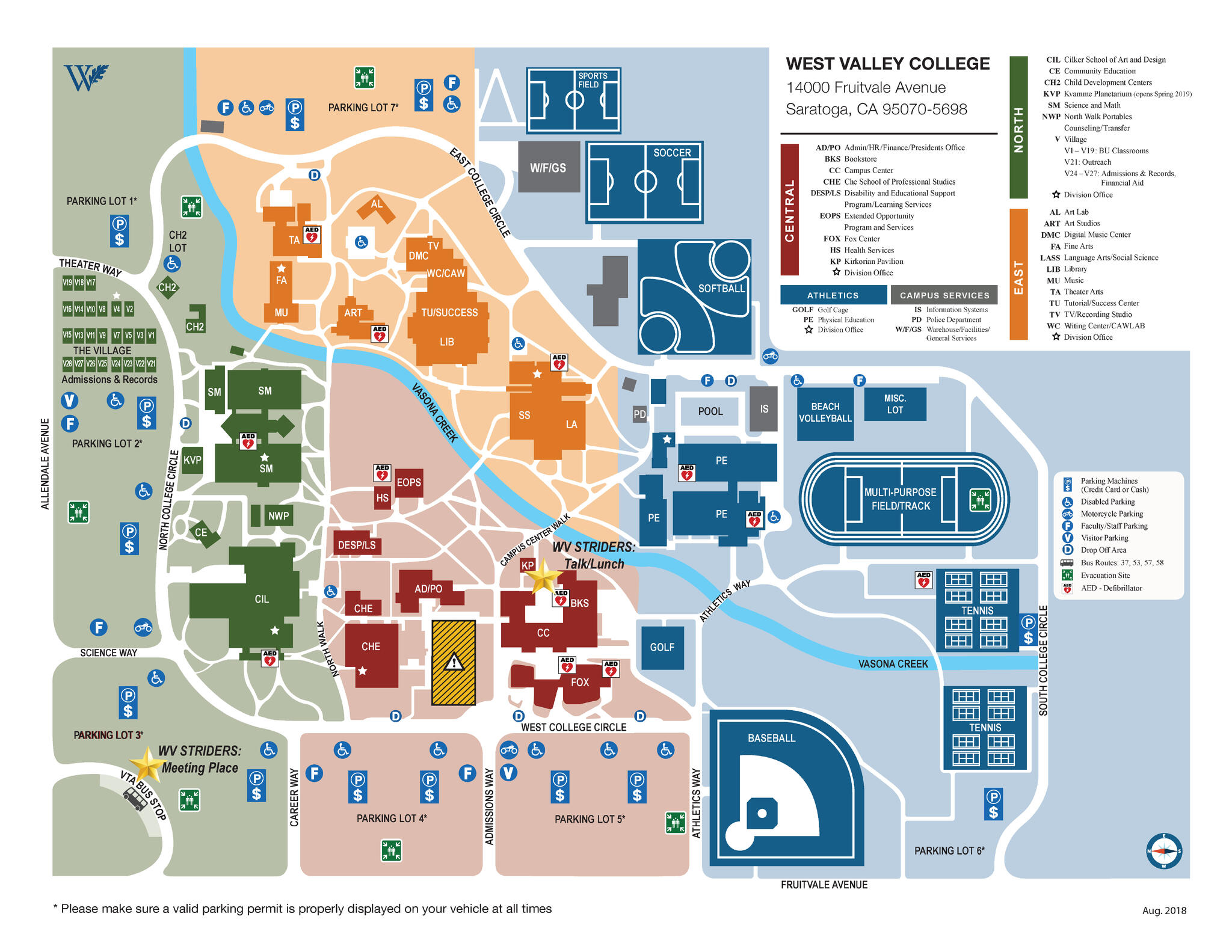 West Valley College Map West Valley Striders Kickoff – April 27 (City of Saratoga) &mdash 