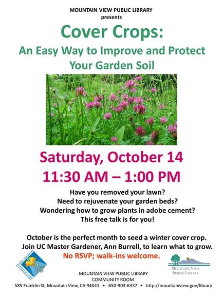 Oct 14 Cover Crops With The Master Gardeners Of Santa Clara