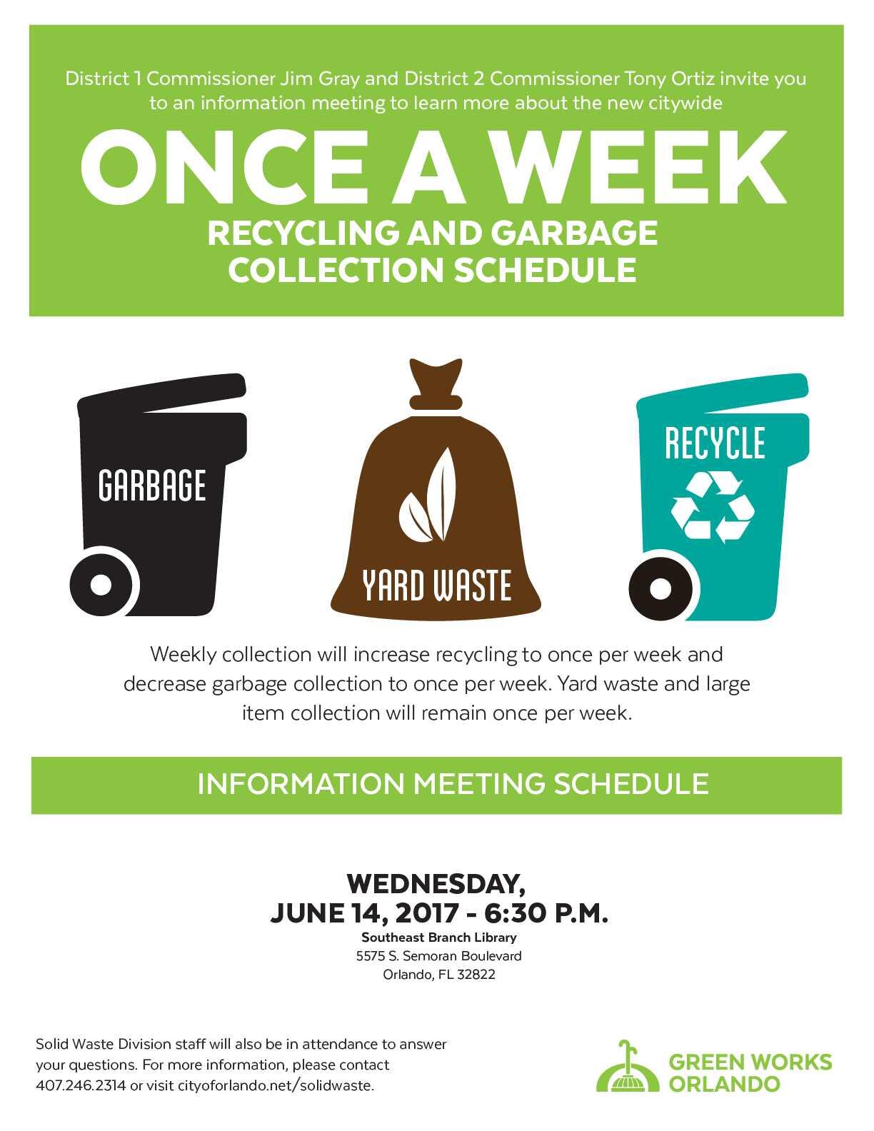 Recycling and Garbage Collection Schedule (City of Orlando) — Nextdoor