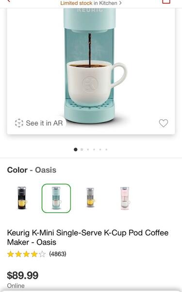keurig oasis color