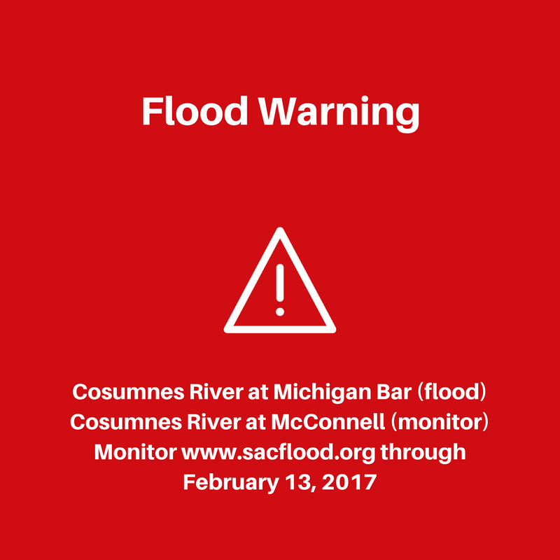 Flood Warning Cosumnes River (Sacramento County Office of Emergency ...