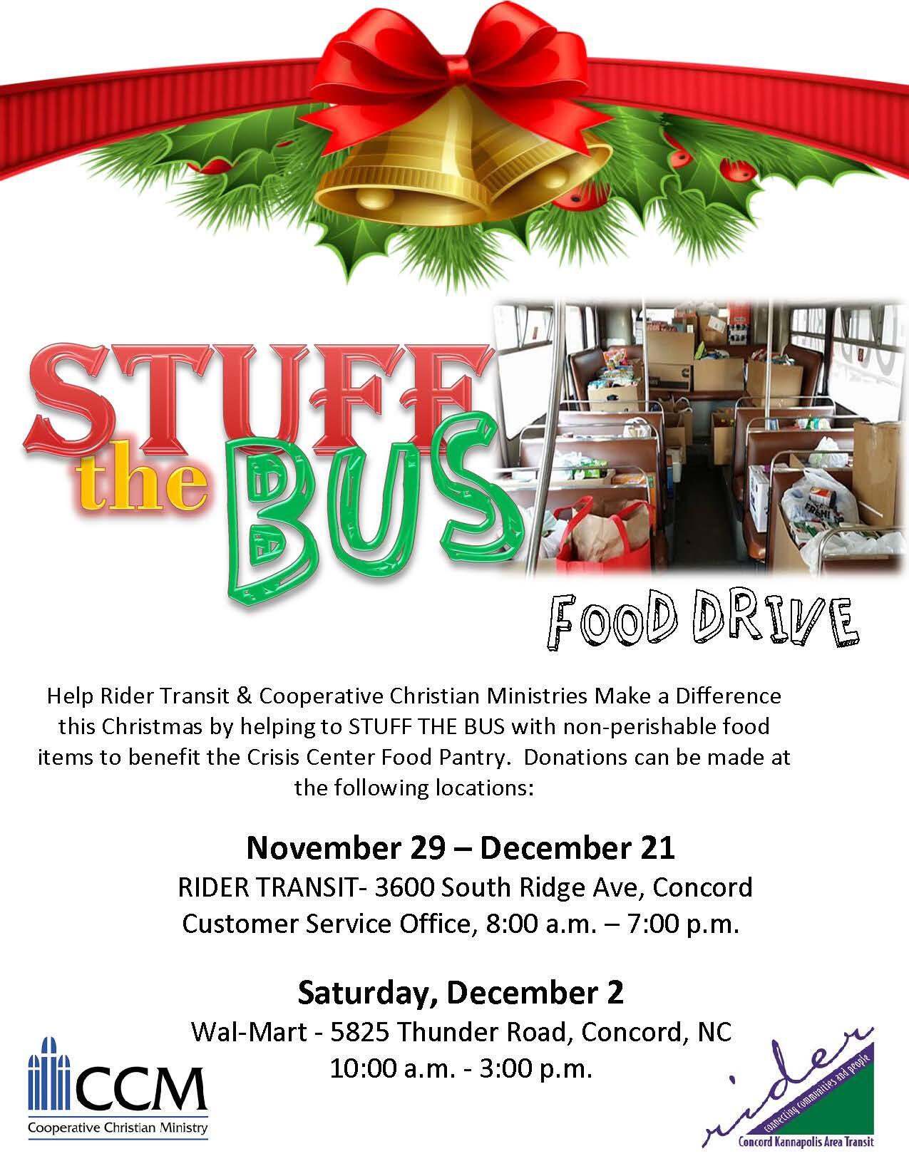 Rider Transit Stuff The Bus Food Drive City Of Concord Mdash