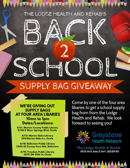 Aug 12 The Lodge Health And Rehab Back To School Supplies Nextdoor