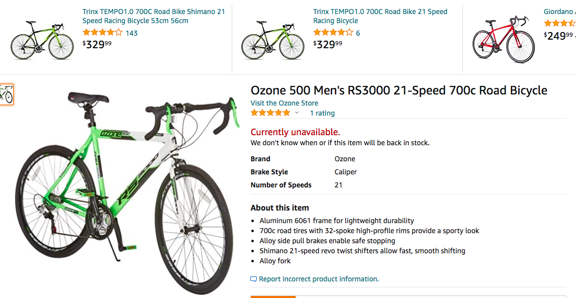 ozone rs 3000 bike