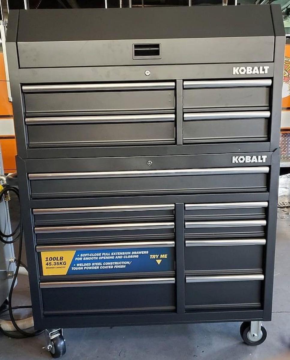 Kobalt 42in W X 59in H 13 Ballbearing Steel Tool Chest Combo (Blue