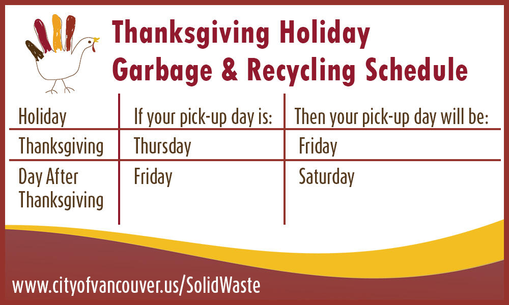 Holiday Garbage/Recycling Schedule (City of Vancouver) — Nextdoor