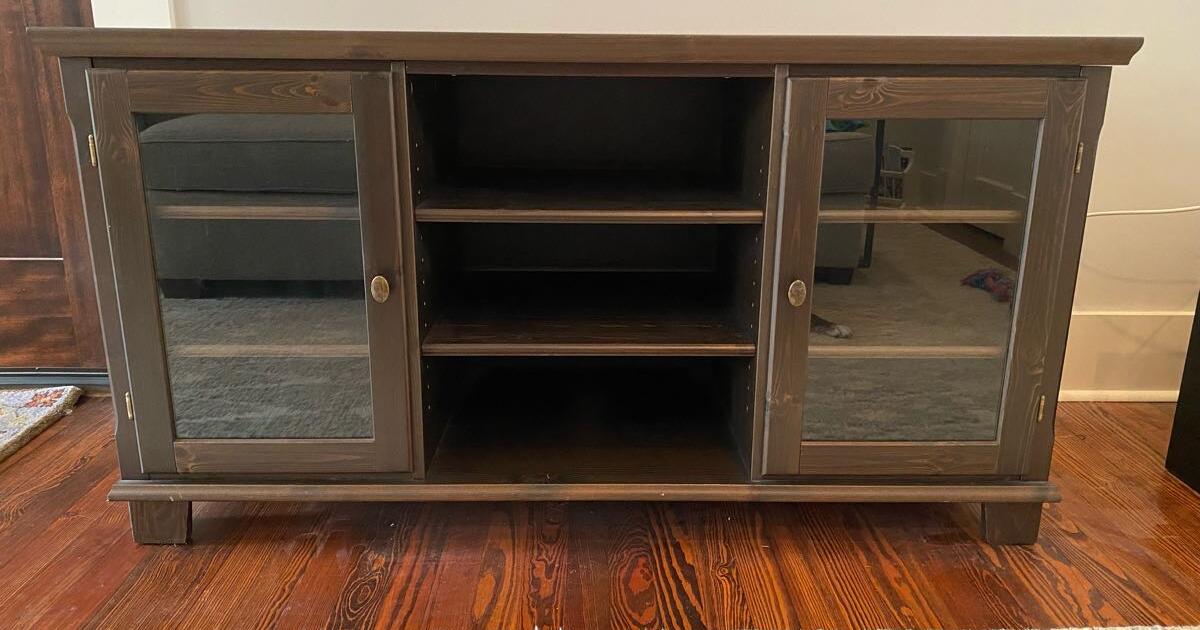 IKEA MARKOR solid wood TV stand for 100 in Houston, TX Finds — Nextdoor