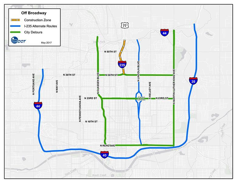 I-235 closes near I-44 beginning tonight, plan alternate route (City of ...